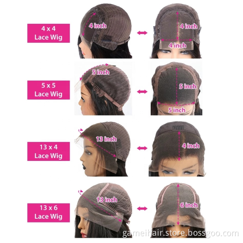 Wholesale Glue-free HD 250 density 13x4"32" High Quality Wig 100% Women Hair Water Wave Brazilian Hair Lace Front Wig